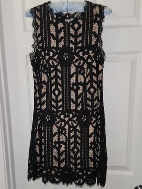Speechless Black Lace Mini Dress with Nude Lining